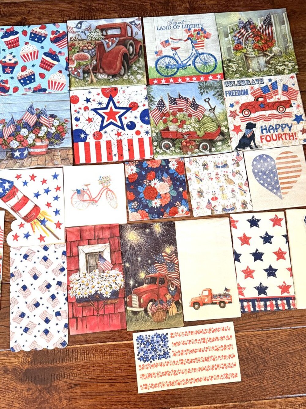 42 Napkins for Crafts/Decoupage - Americana Theme - 21 Napkins (x2)